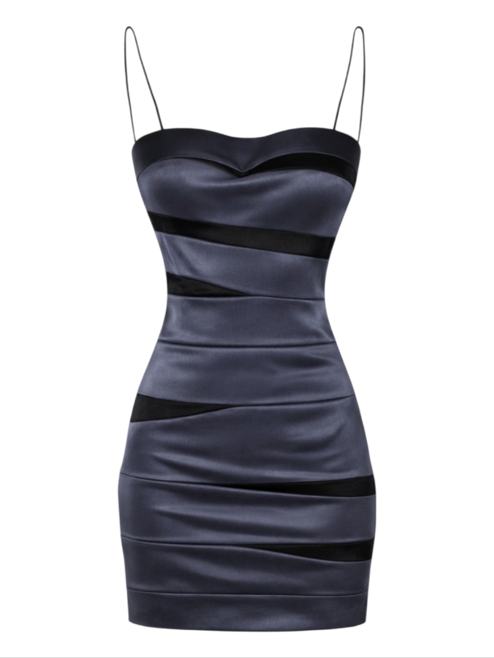 Mini Bandage Dress Satin Y2K Size 3/4 Gray B.